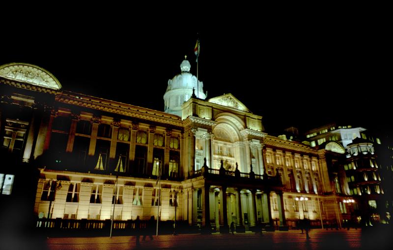 Town Hall, Assembly building in Victoria Square, Birmingham, England, Captured at Night
