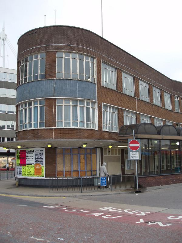 Terminal Building at Cardiff Central Bus Station in Wales. It is located adjacent to Cardiff Central railway station forming a major bus-rail-cycle-taxi interchange.
