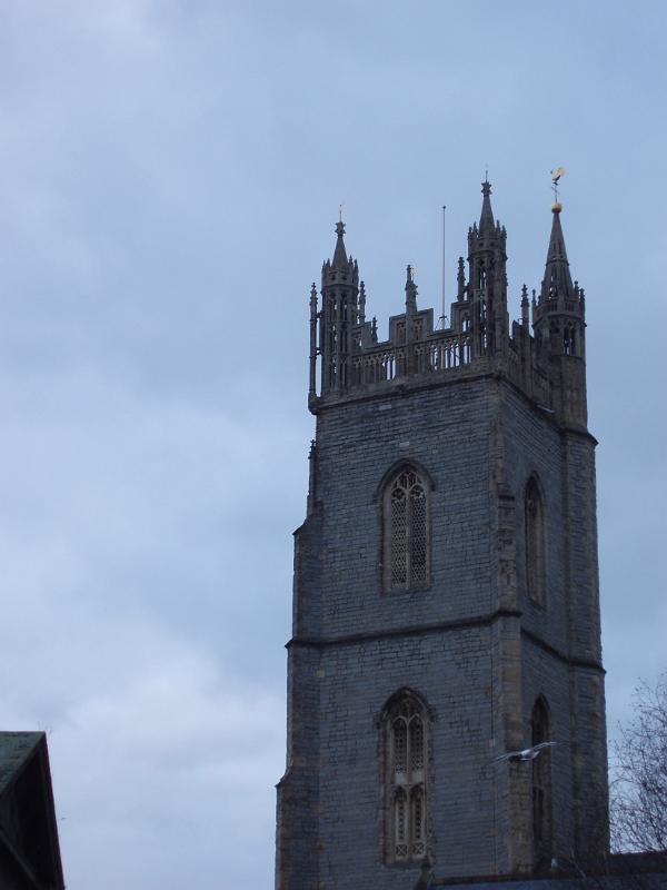 Historic Architectural edifice - St John the Baptist Church in Cardiff, Wales.