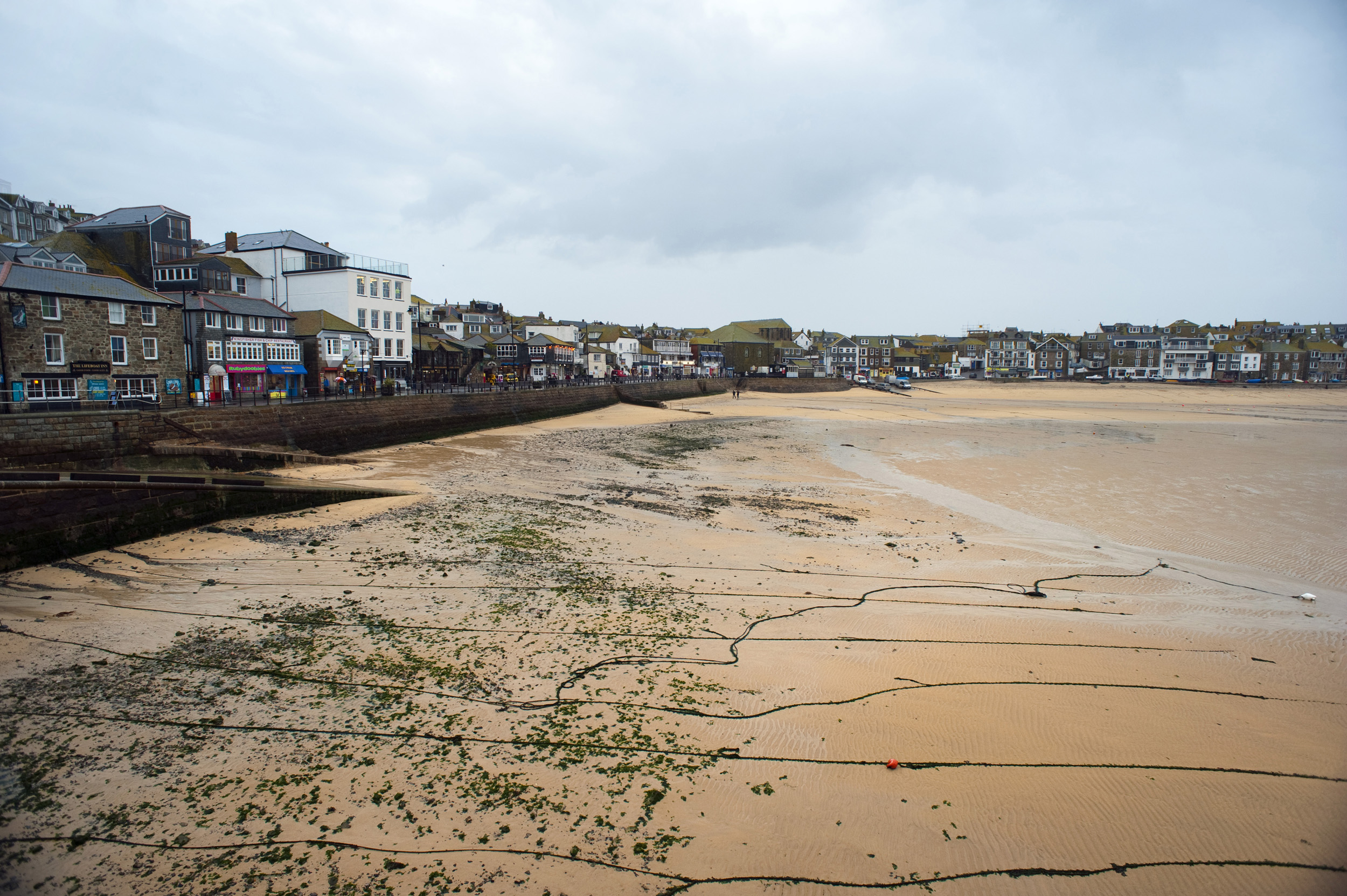 an image of low tide at saint ives, fishing village on the cornwall north coast