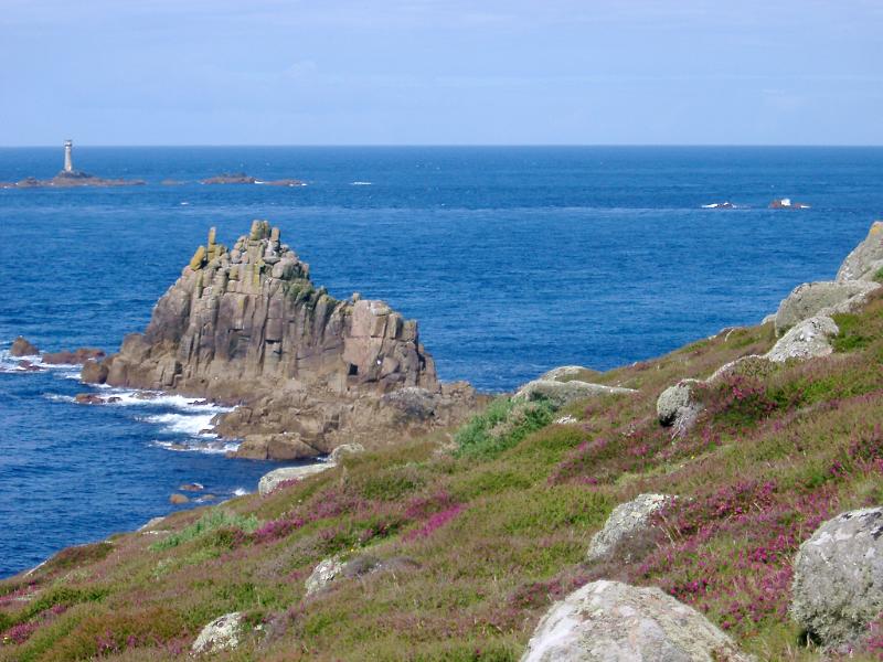 rocks and the longships lighthouse off lands end, cornwall