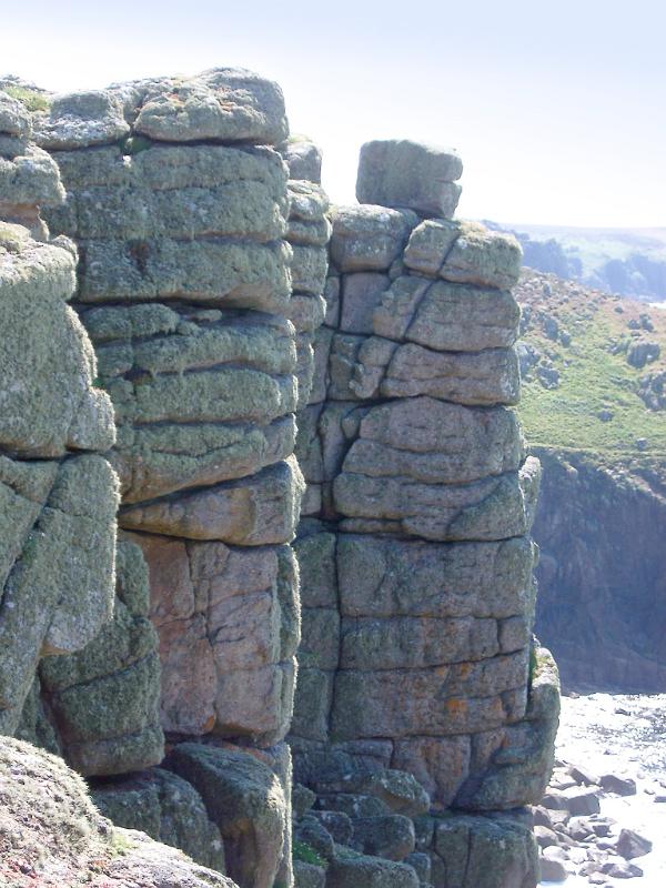 details of stone cliffs at lands end