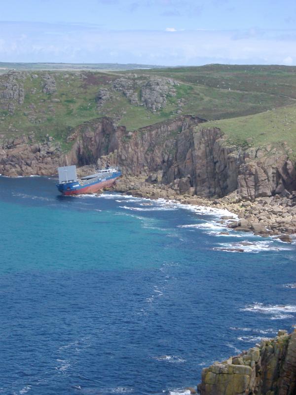 a commercial vessel a wrecked off the treacherous cornish coast - MV RMS Mulheim