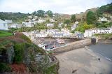 shelterd harbour at polperro, cornwall