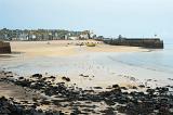 low tide in the harbour at saint ives, cornwall