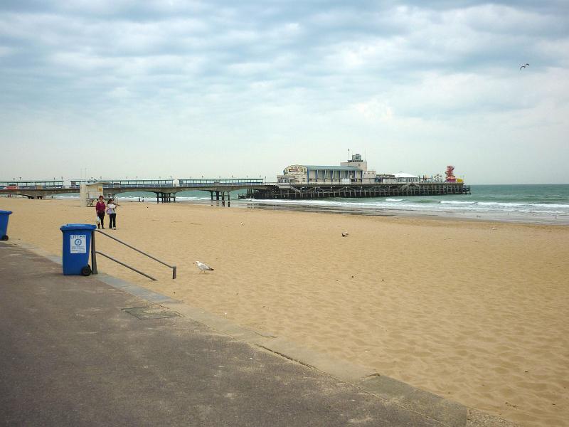 pier and beach at the holiday town of bournemouth, dorset