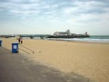 pier and beach at the holiday town of bournemouth, dorset