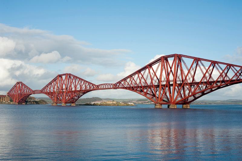 a sweeping view across the firth of forth including the island of Inchgarvie