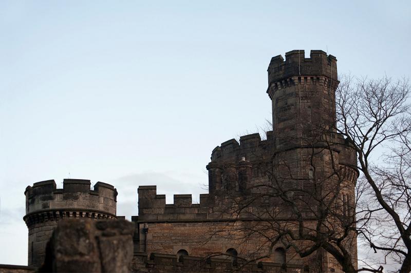 castelated walls of the governors house on carlton hill, part of the old Calton Jail, Edinburgh