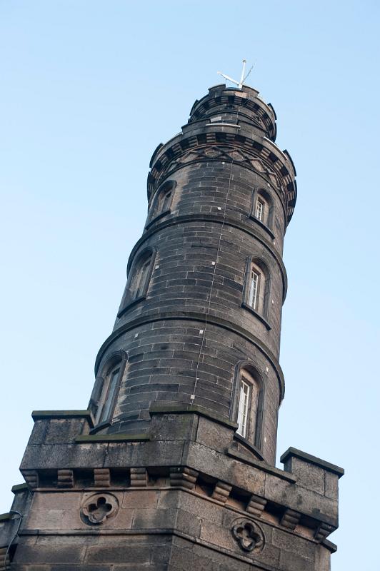 Low angle view of the nelson monument, Carlton Hill in Edinburgh, Scotland