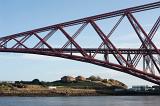 structure of the forth bridge, north queensferry houses below