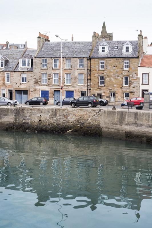 Waterfront view Pittenweem, Scotland, a picturesque fishing village on the Fife coast