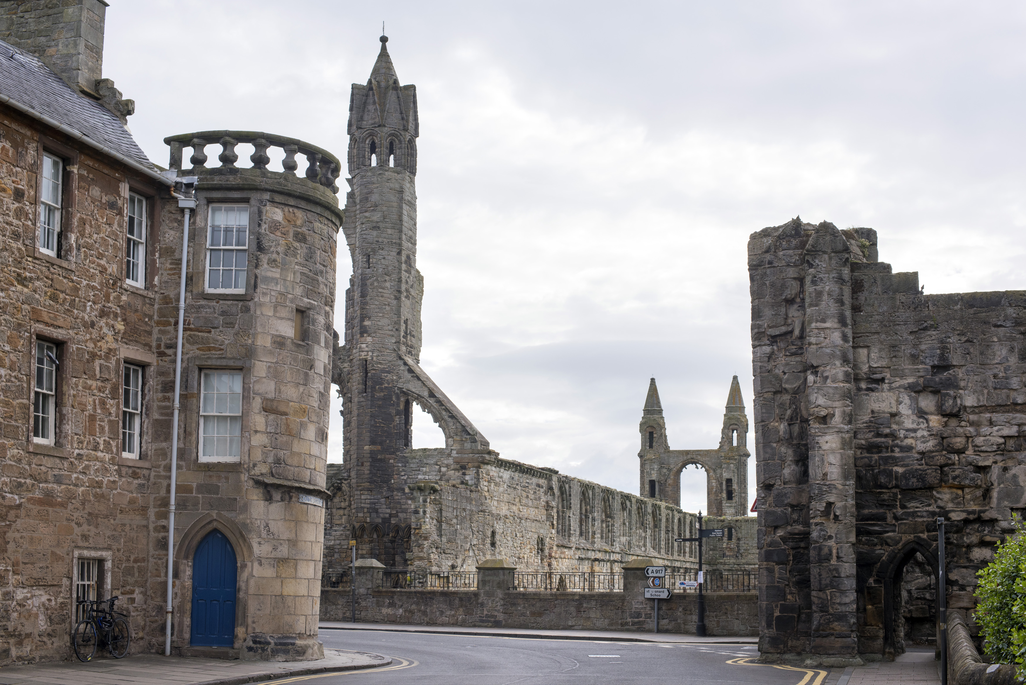 an image of Beautiful medieval Scottish city with St Andrews Cathedral at its center