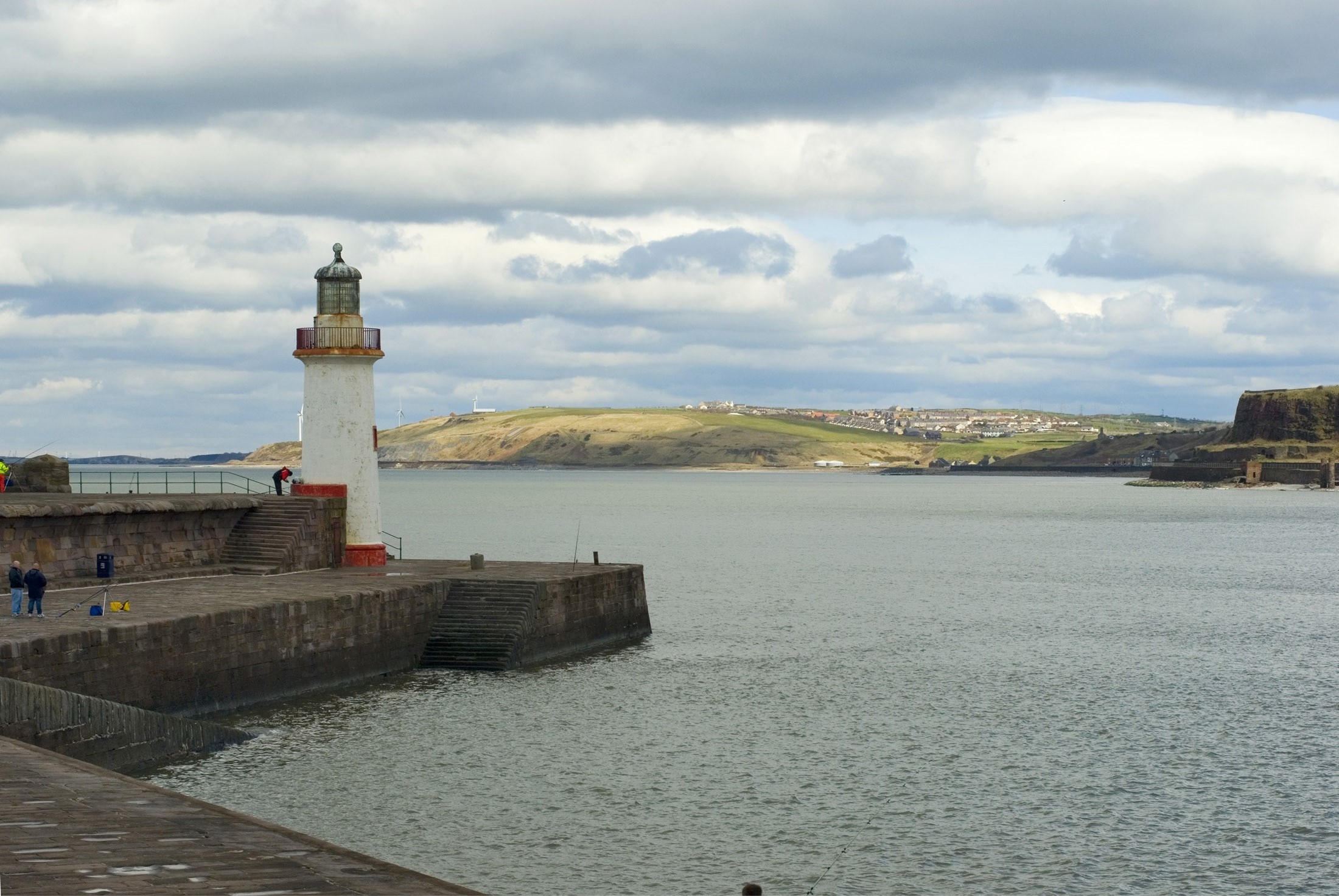an image of old lighthouse on whitehavens outer sea walls