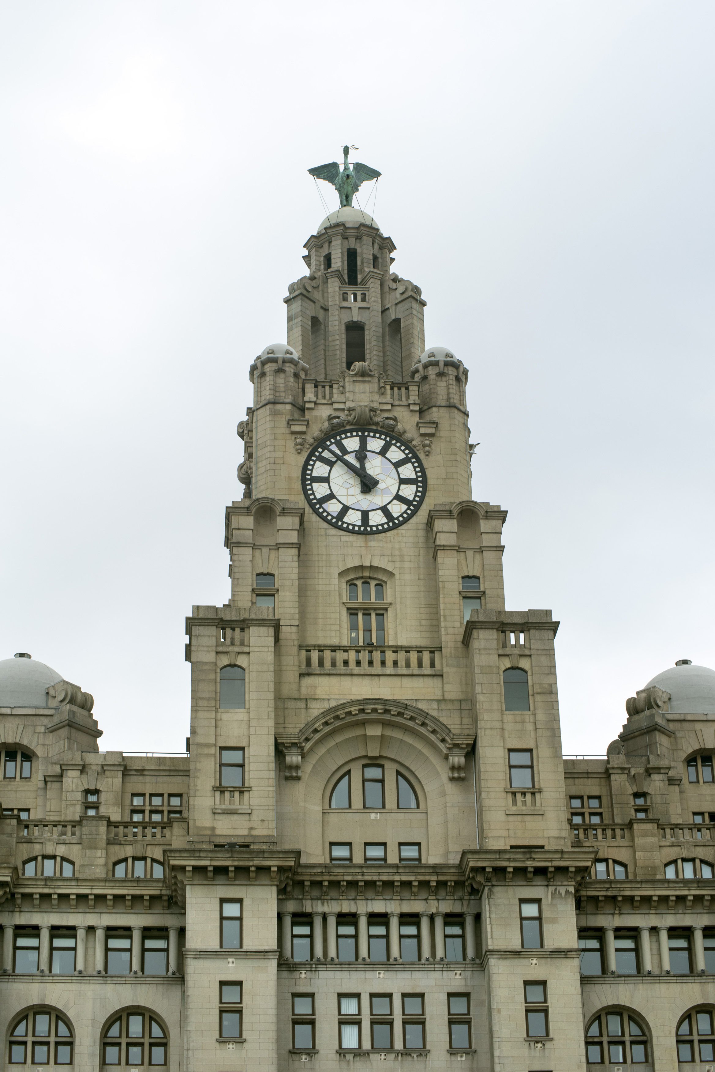 an image of Clock tower and front of the Liver Building in Liverpool, United Kingdom, Europe