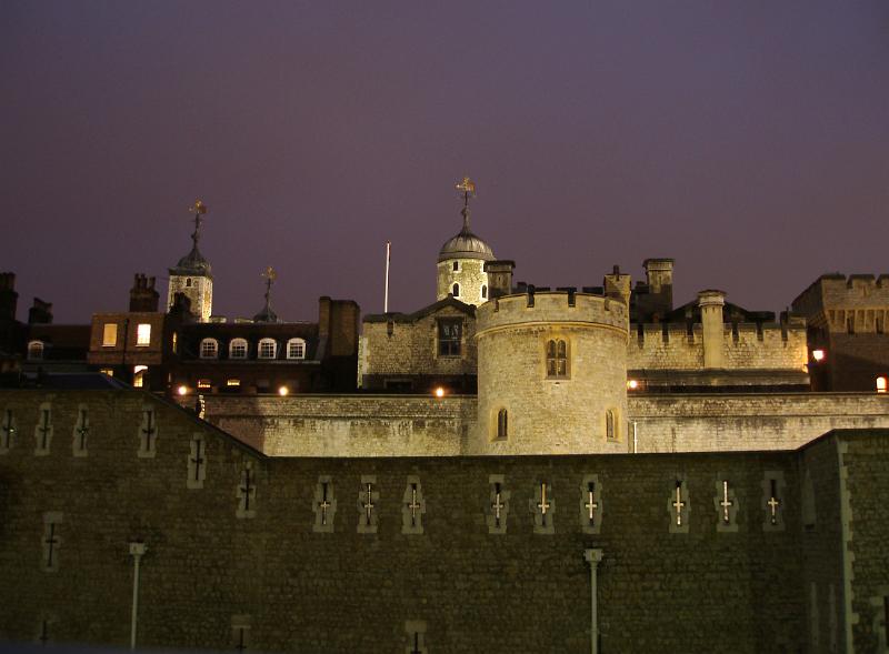 Exterior Design of Tower Building of London, Captured at Night Time.