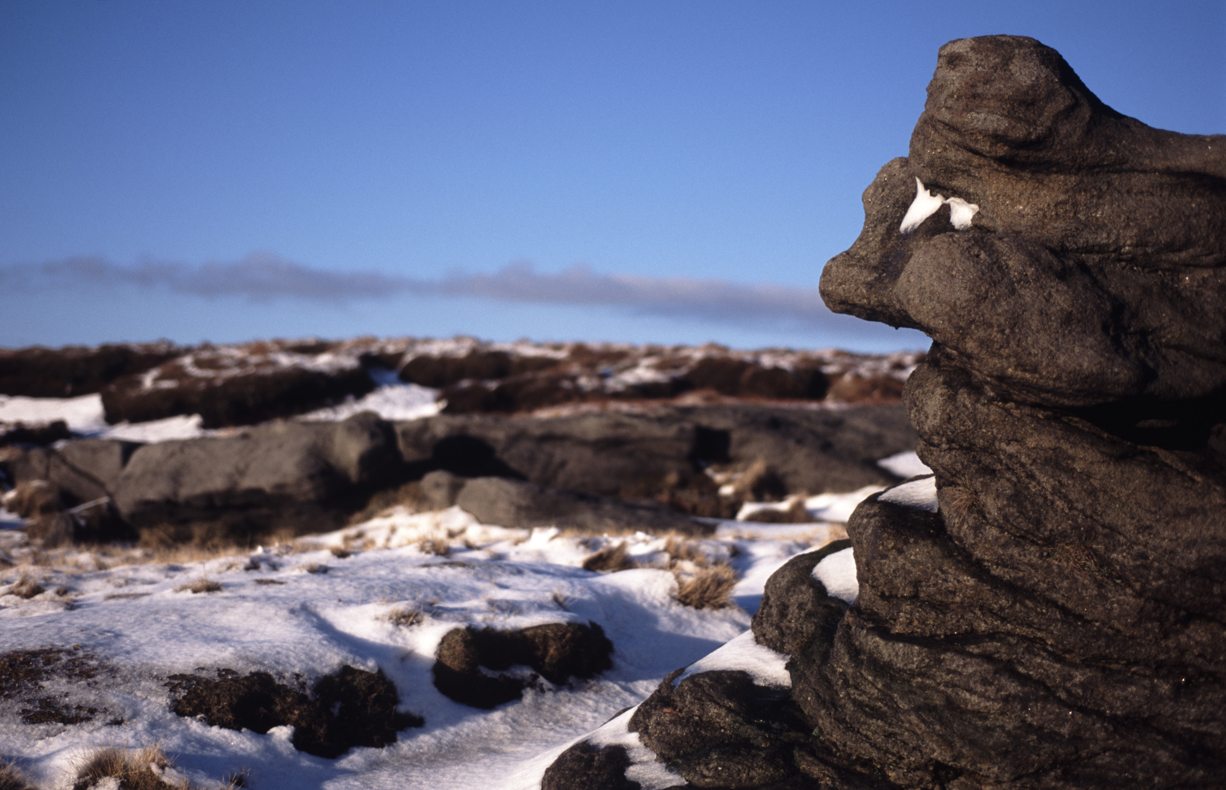 an image of a cold winter morning on wind swept kinder skout