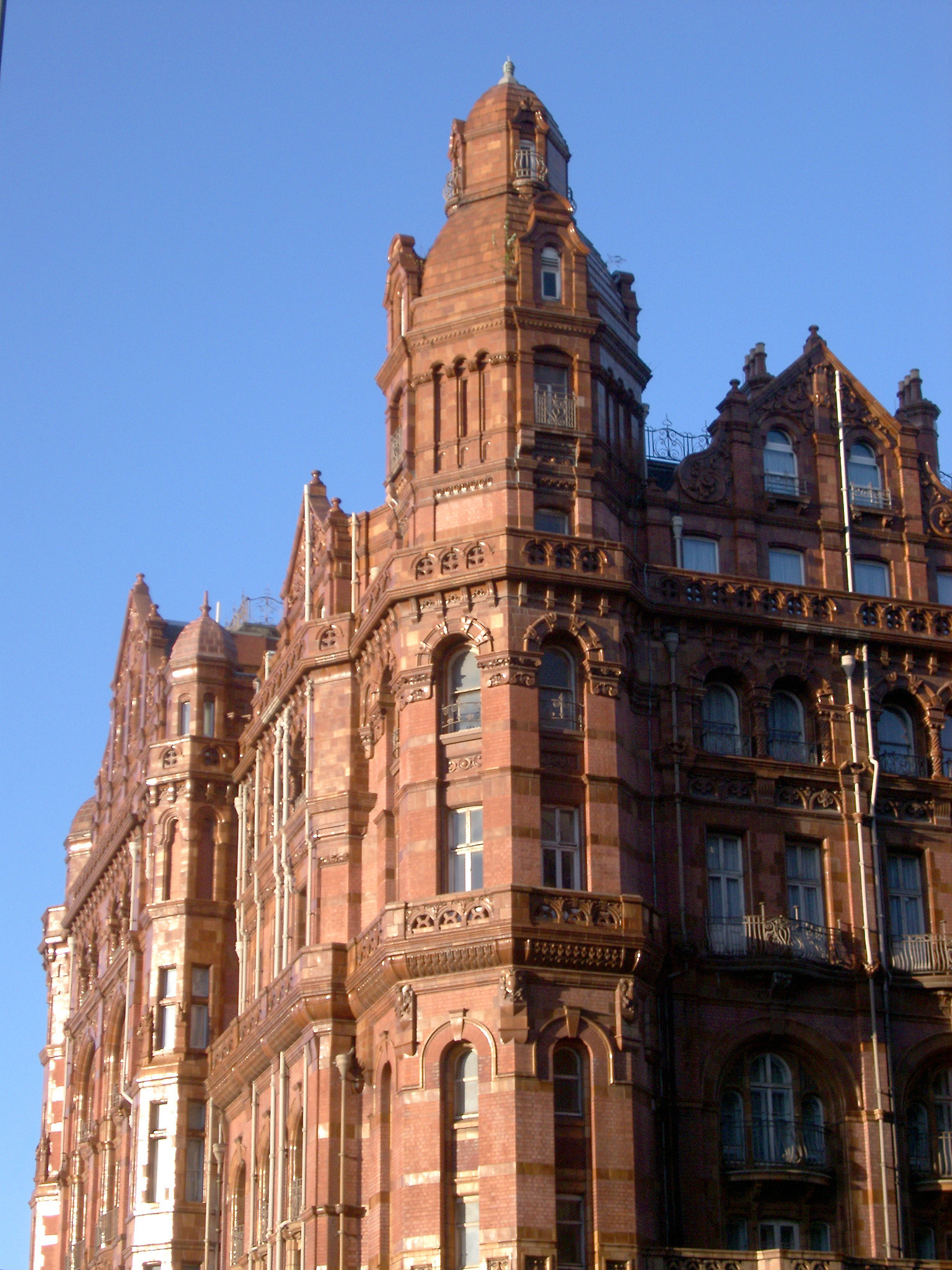 an image of Architectural Detail of Midland Hotel Edwardian Baroque Architecture, Manchester, England
