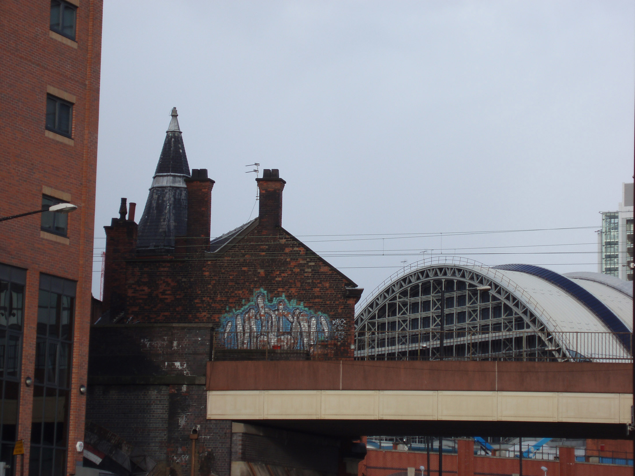 an image of Exterior view of the facade of the Manchester Gmex centre, or Greater Manchester Exhibition Centre and Central Railway Station