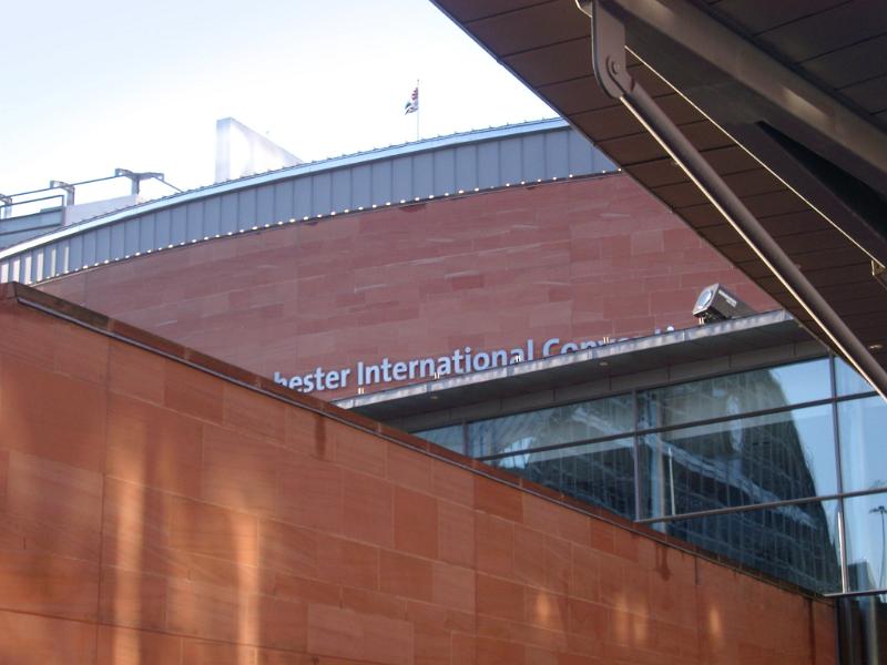 Abstract Close Up of Exterior of Manchester Central Convention Complex, England