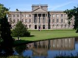 Lyme Park, a large country mansion south of Disley in Cheshire, reflected in a tranquil pond