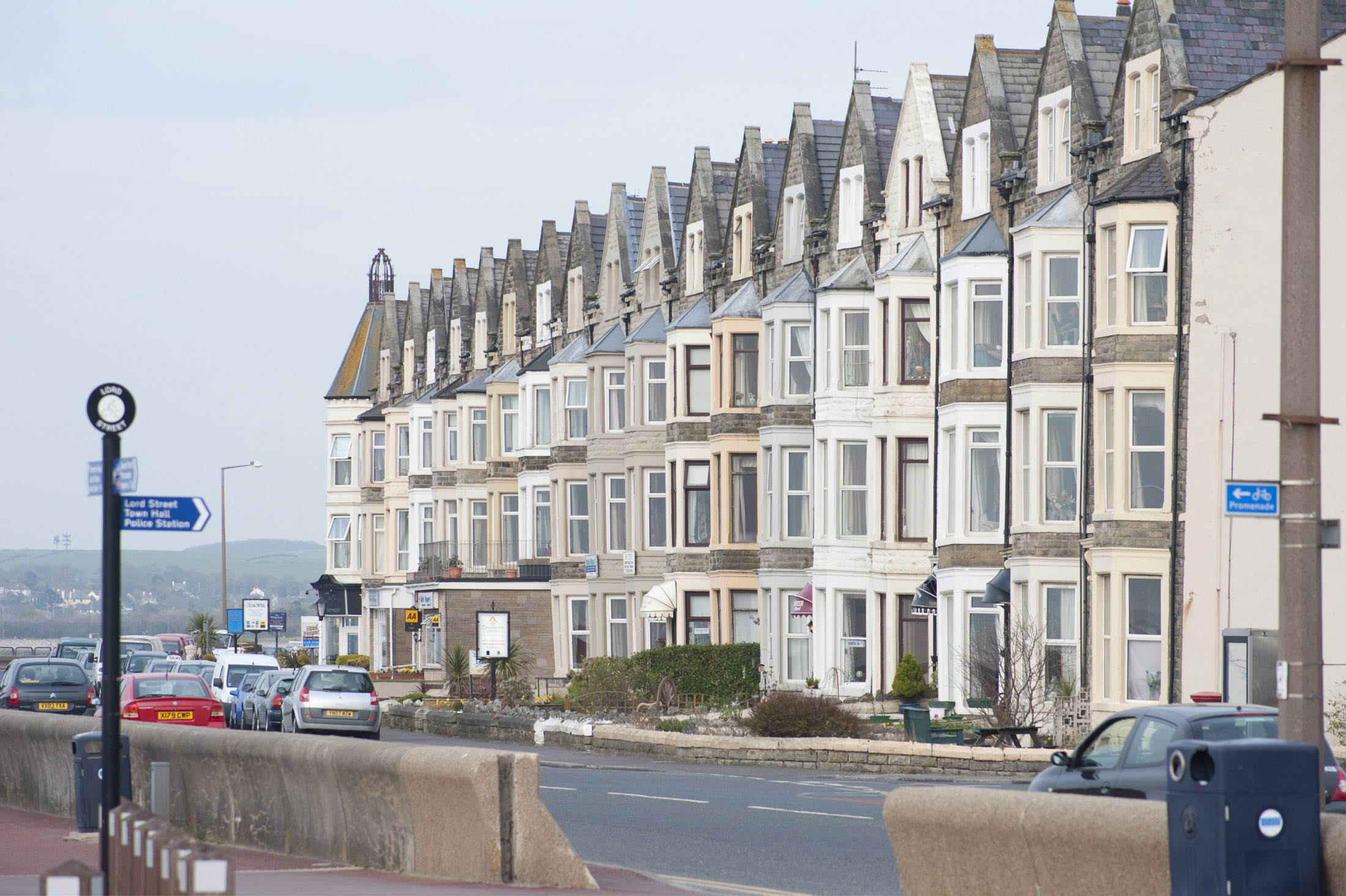 an image of houses on the front of morecambes eastern promenade