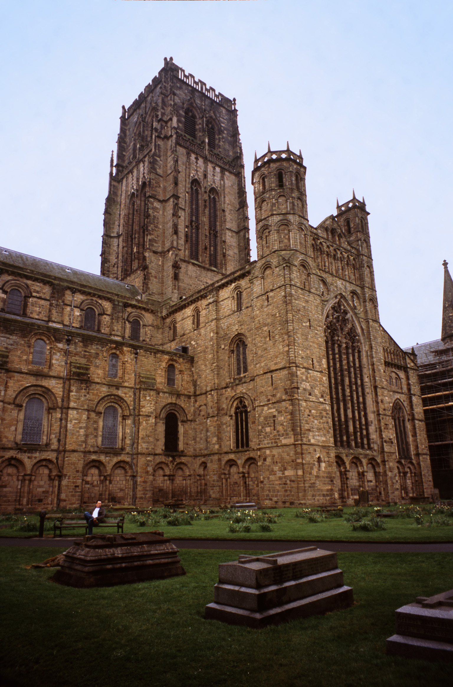an image of view of the tower and trancept of durham cathedral
