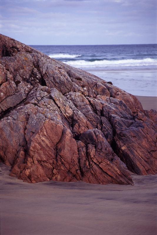 Coastal Rock Formation on Overcast Beach in Lewis Coastal Rock Formation on Overcast Beach in Lewis, Hebrides, Scotland