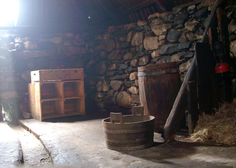 Interior of Traditional Scottish Blackhouse Interior of Traditional Scottish Stone Blackhouse with Historic Artifacts