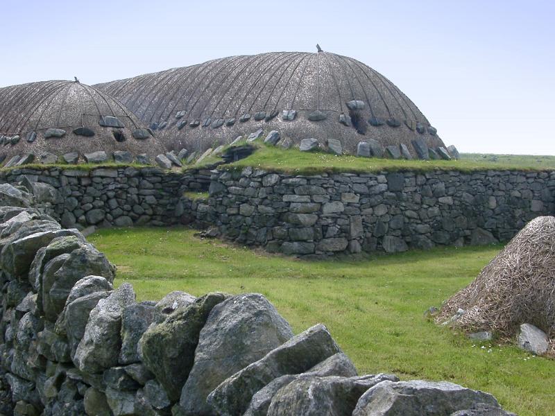 Traditional Scottish Blackhouse in Hebrides Traditional Historic Scottish Stone Blackhouse in Hebrides