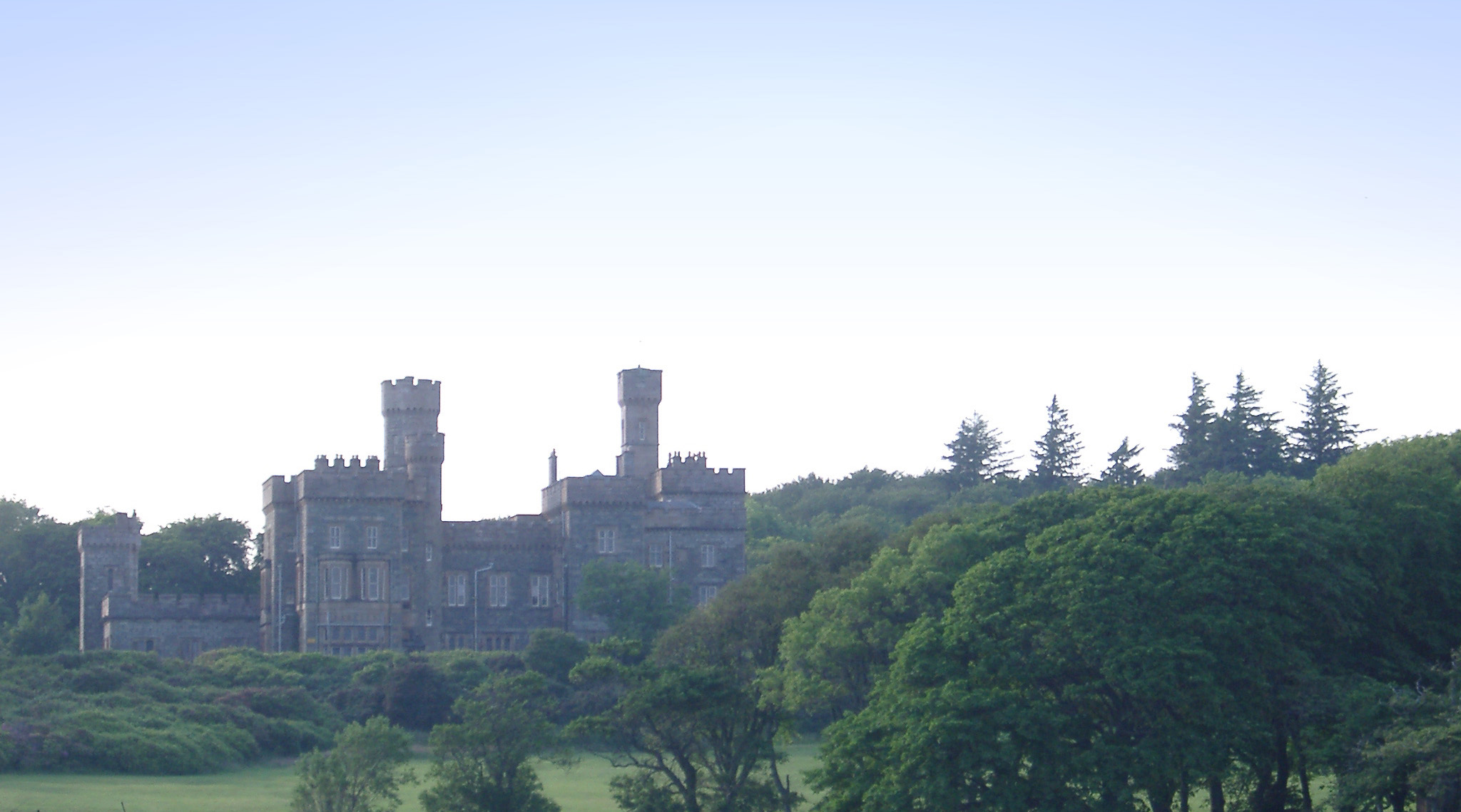 an image of Panoramic of Historical Lews Castle, Stornoway, Isle of Lewis, Scotland