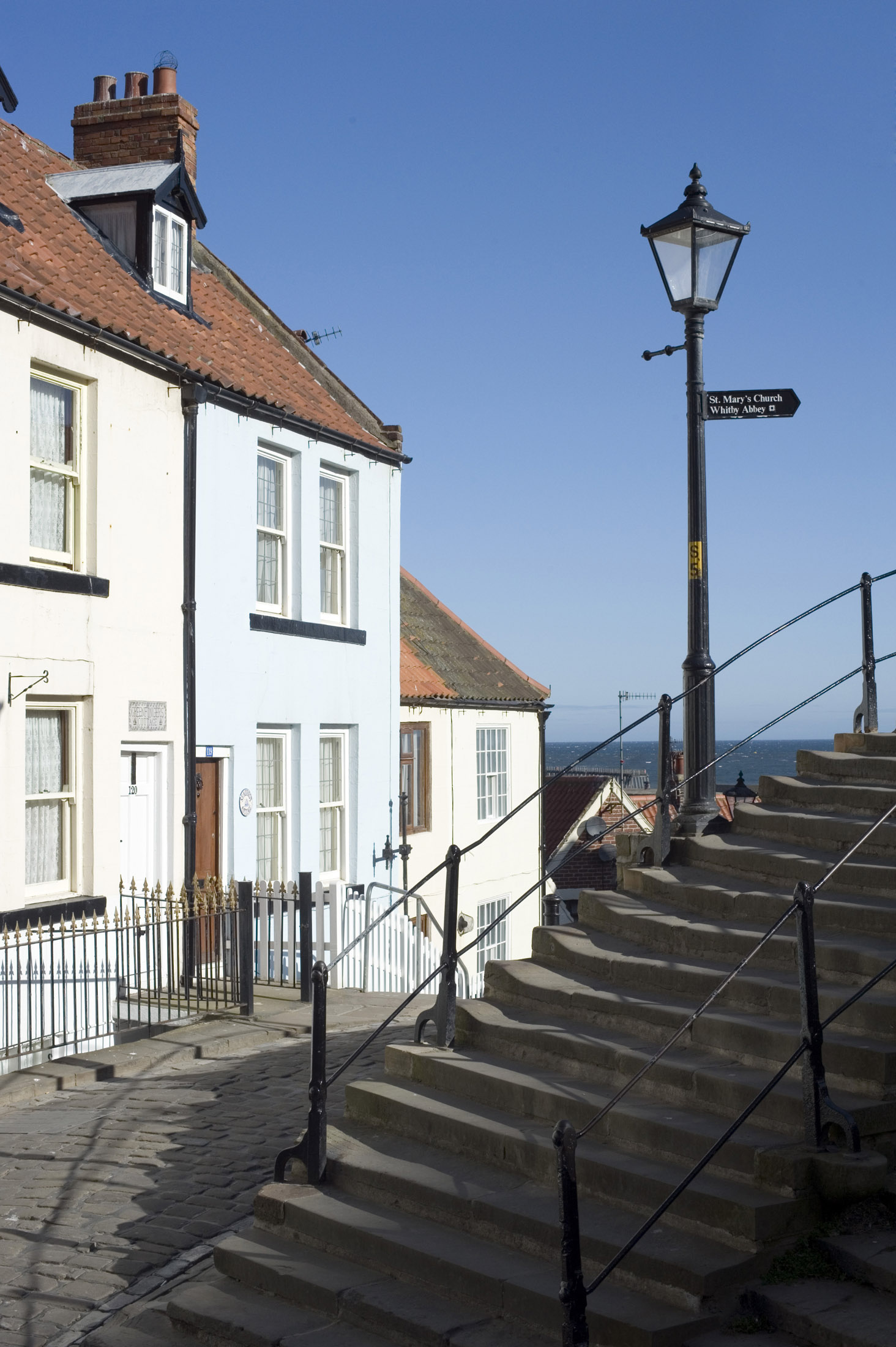 an image of the bottom of the 199 steps to st marys church on top of the east cliff