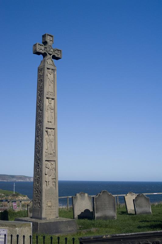 caedmon's cross 1898 memorial to Caedmon, the first English poet, st marys chrurch yard, whitby