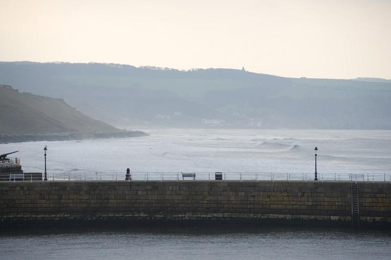 looking up the coast to sandsend in the distance from whitby