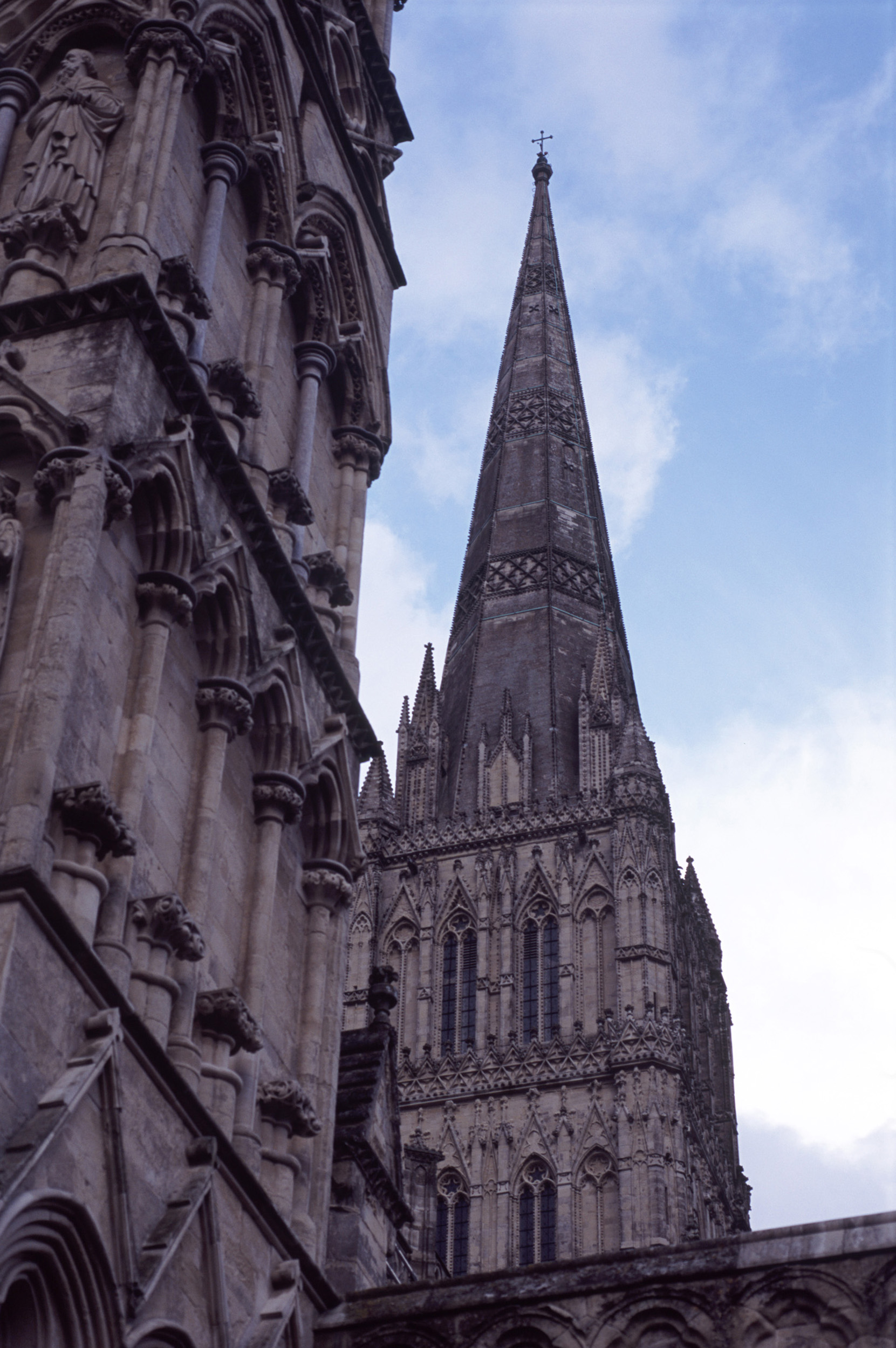 an image of salisbury cathedral spire