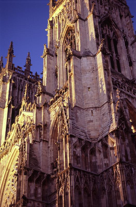 Architectural History of York Minster in York, England, Captured During Evening.