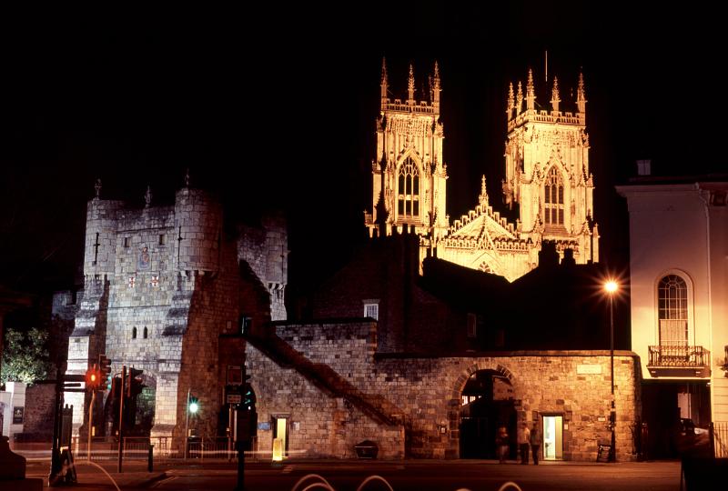 A view of york at night (bootham bar)
