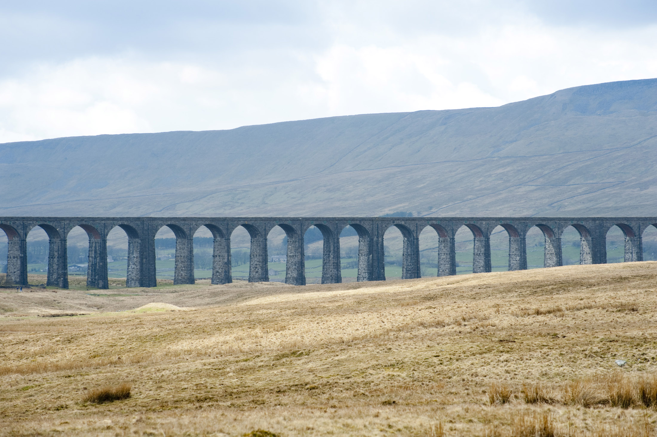 an image of some of the 24 arches that make up the ribble valley crossing on the settle to carlise railway