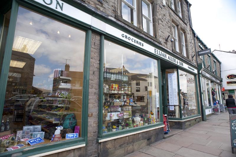 a shop in the main street of hawes, a village in wensleydale, yorkshire