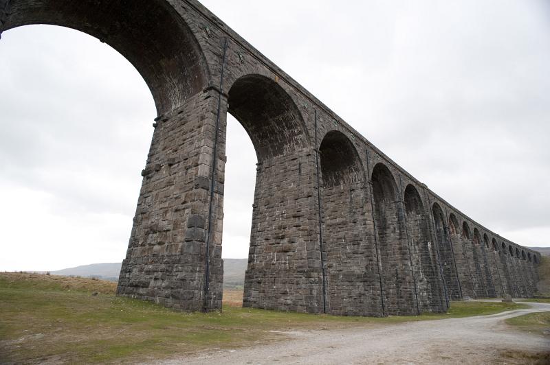 wide angle image of the stone arches on the ribblehead viaduct