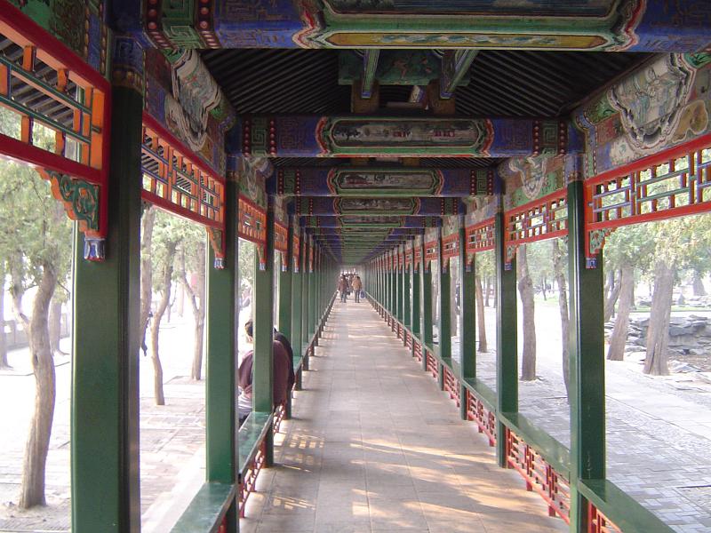 Architectural Temple Pathway in China Vintage Architectural Long Temple Pathway with Artistic Decorations in China