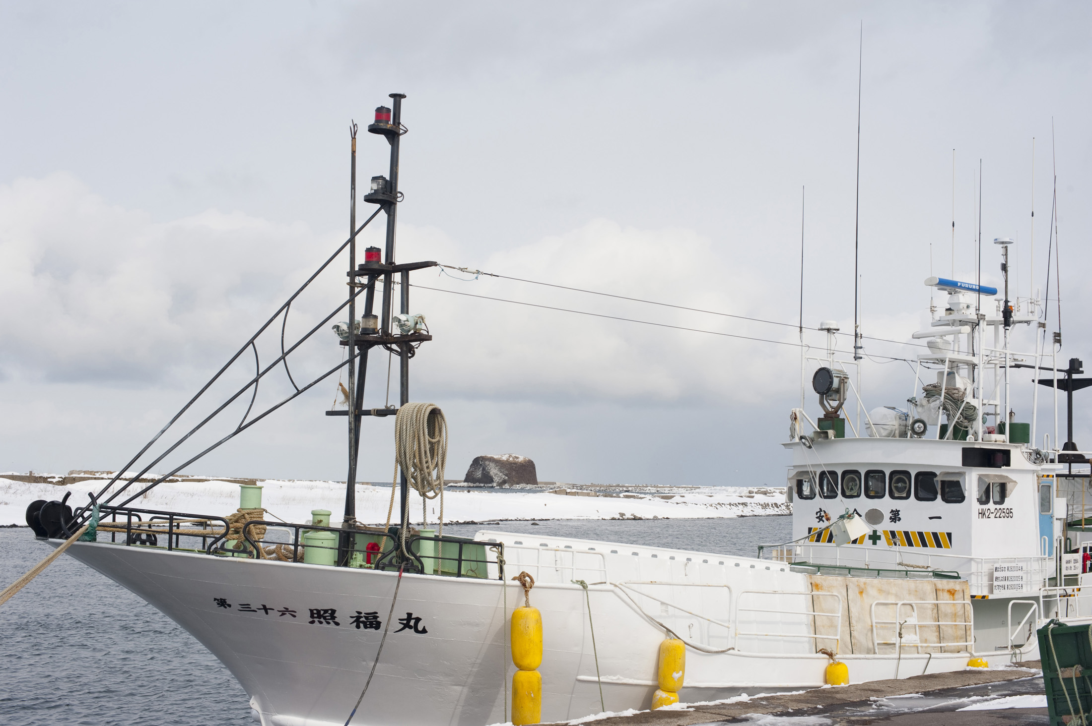 an image of A fishing boat in the docks at Abashiri, northern Hokkaido, Japan