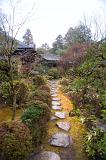 Steppings stone path through the gardens of KoÂtoÂ-in sub temple of Daitoku-ji in  Kyoto, Japan