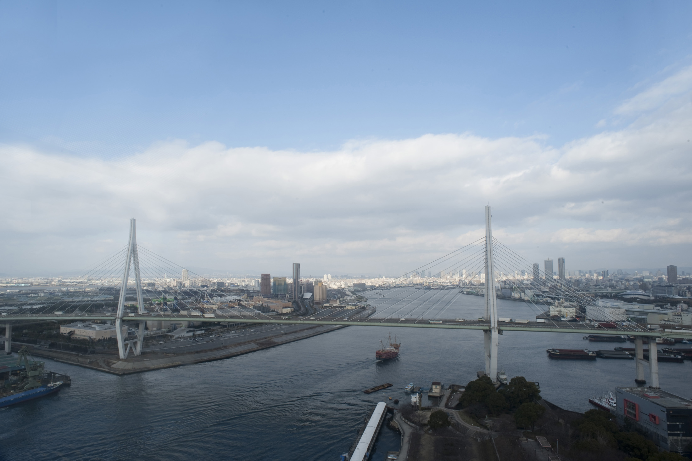 an image of The Tempozan Cable Stay Bridge, Osaka, Japan