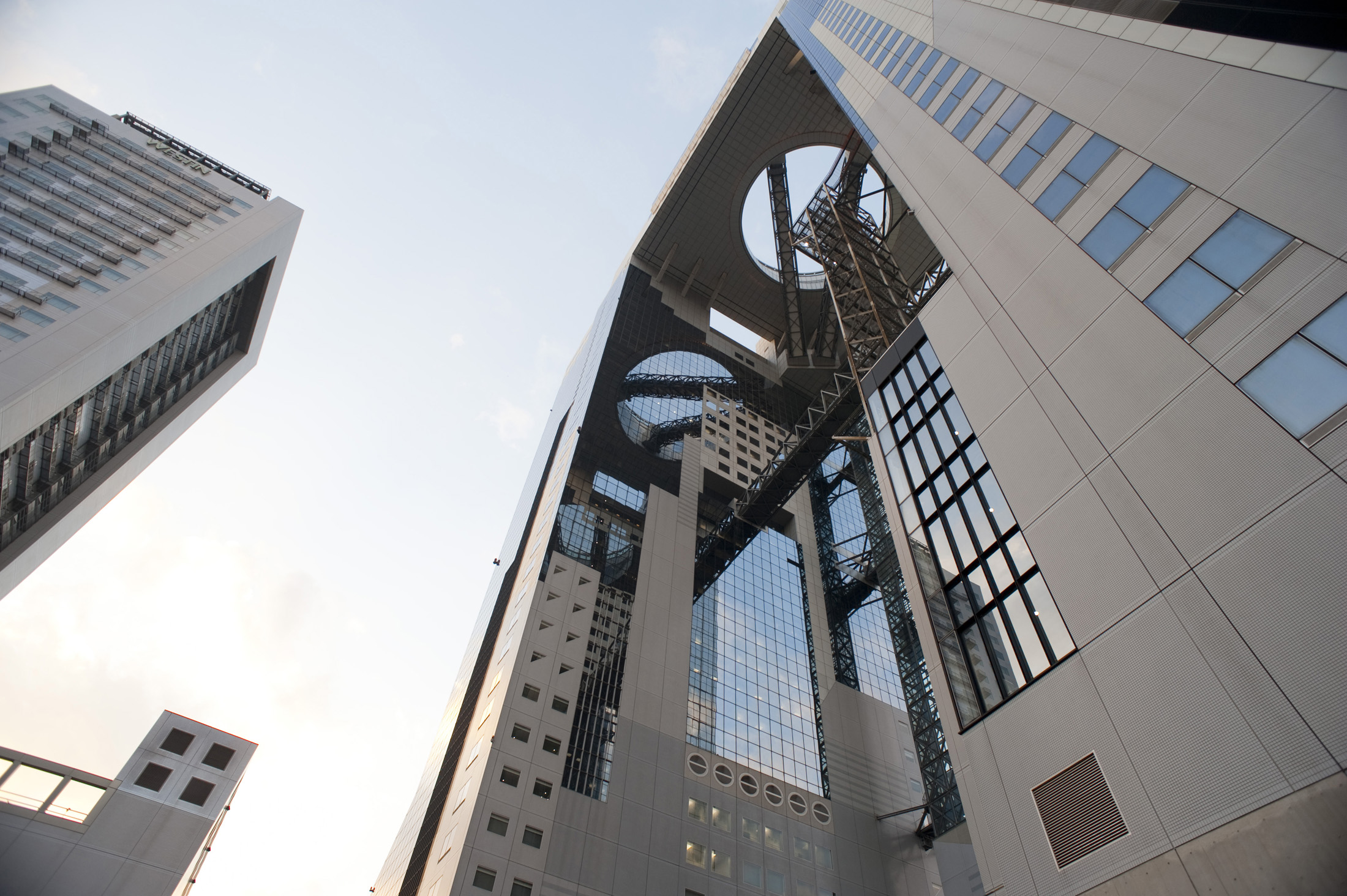 an image of Low angle view of the Umeda Sky Building Osaka, Japan
