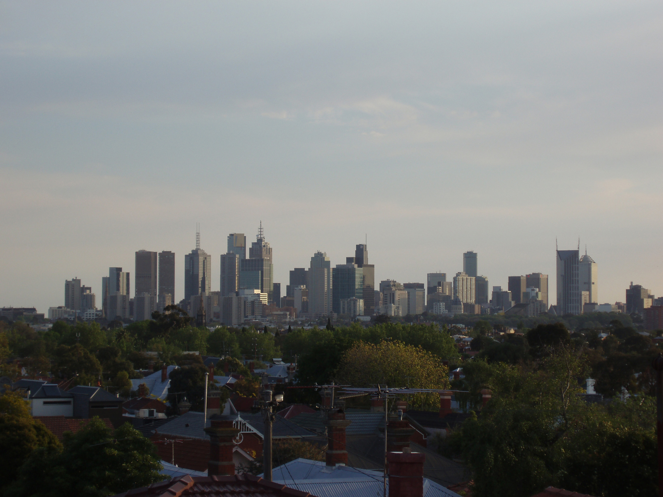 an image of Architectural Tallest Built Structures at Melbourne Central Business District Skyline. Captured at Dusk