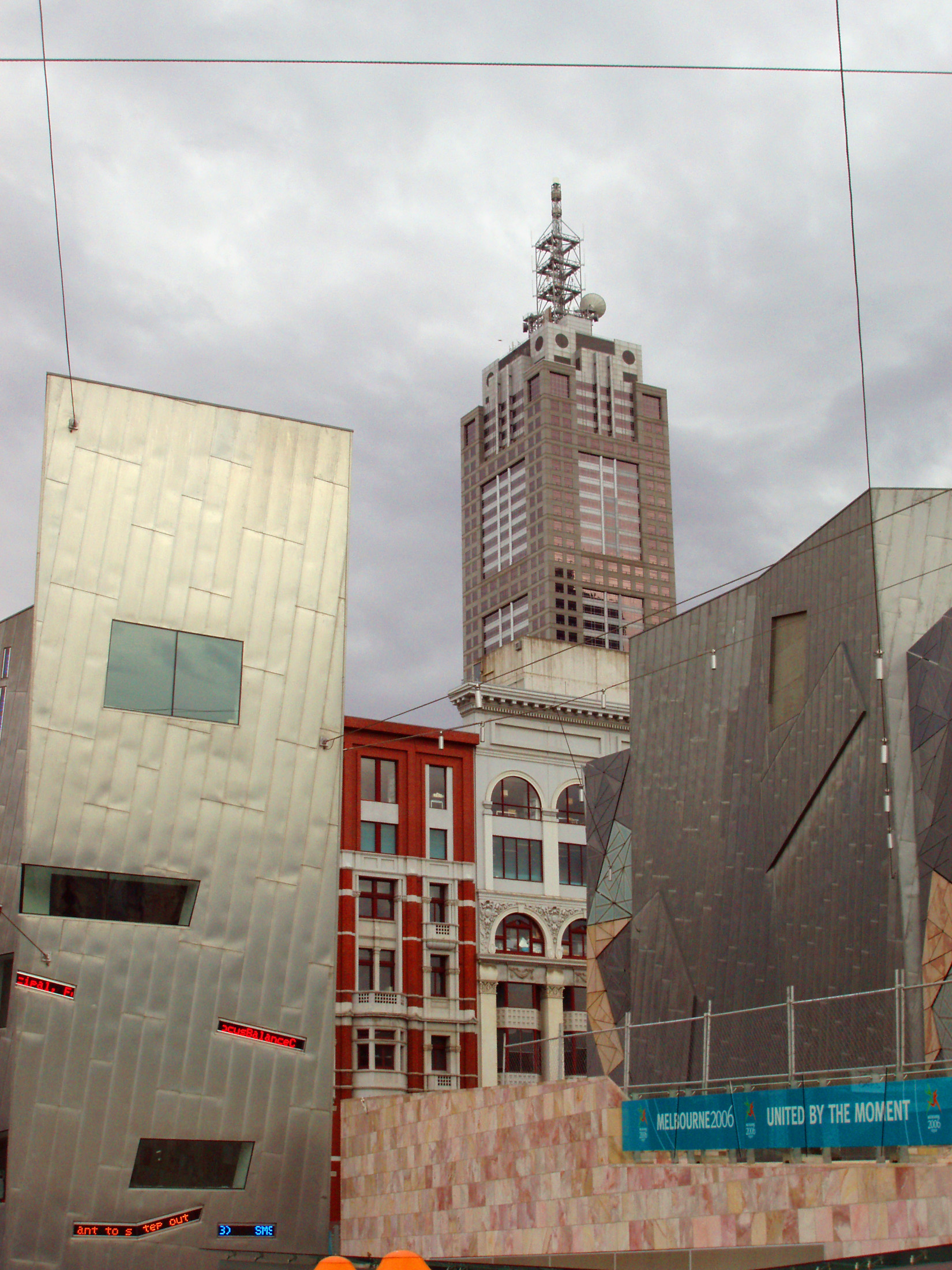 an image of Close up of Architectural Built Structures at Australian Federation Square Melbourne