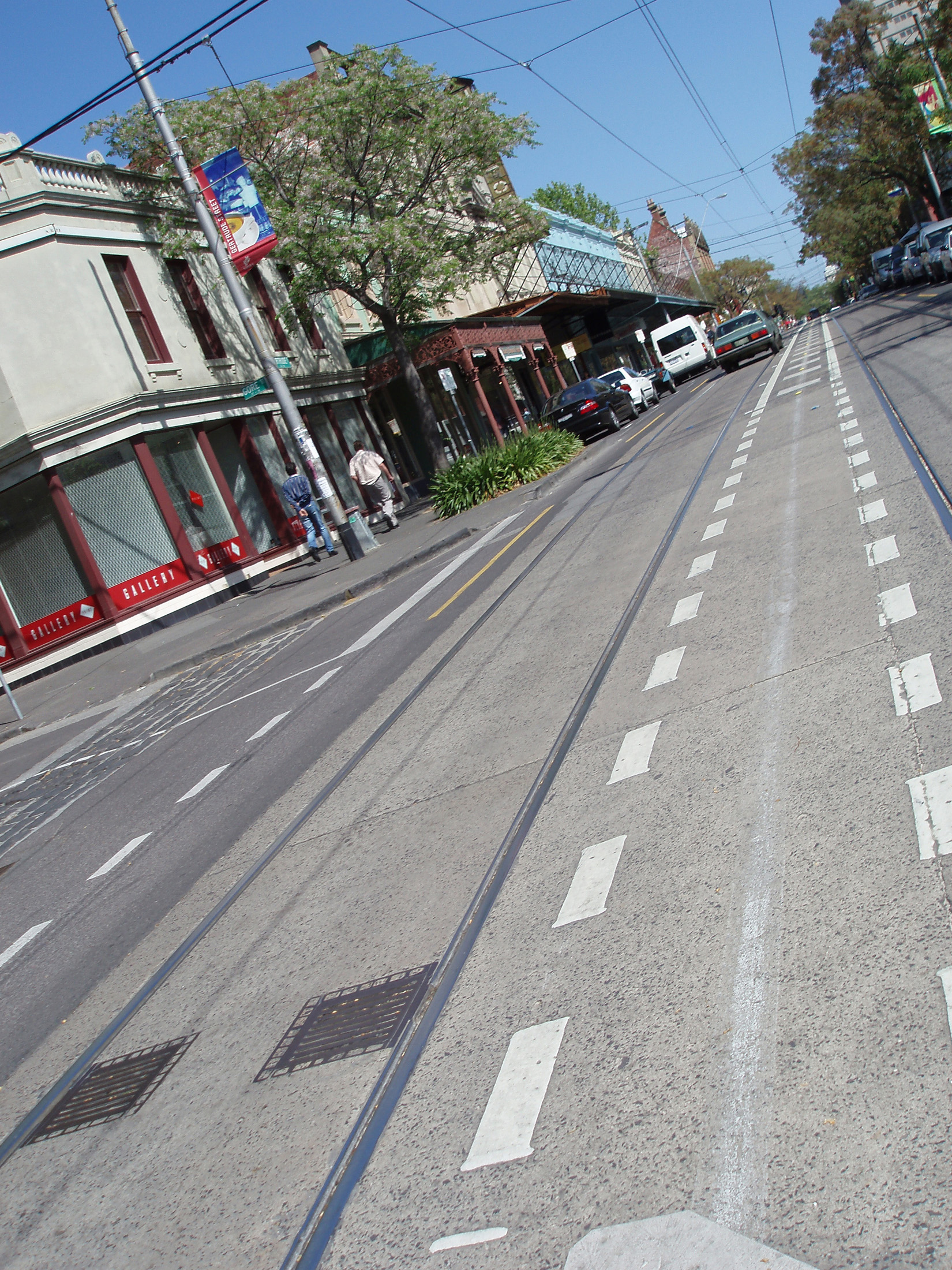 an image of Close up Concrete Road with No Traffic at Fitzroy Street in Melbourne Australia