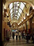 Elegant Architectural Interior of Royal Shopping Arcade with Random Shoppers in Central Melbourne, Australia