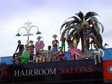 Hairroom Salon Building Signage with Artistic Human Sculptures on Rooftop at St Kilda in Melbourne, Australia.